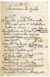 MANUSCRIPT  CALANDRUCCI, GIACINTO.  [Fair copy of estate documents.]  Manuscript in Italian and Latin.  1708-37